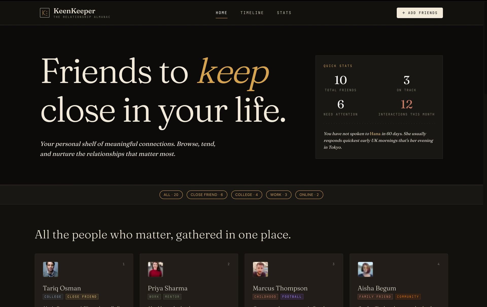 KeenKeeper — project screenshot